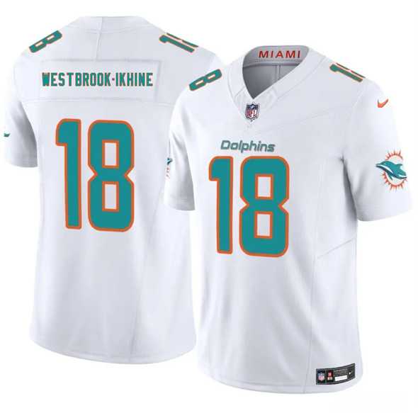 Men & Women & Youth Miami Dolphins #18 Nick Westbrook-Ikhine White 2025 Draft F.U.S.E. Vapor Limited Stitched Jersey->miami dolphins->NFL Jersey